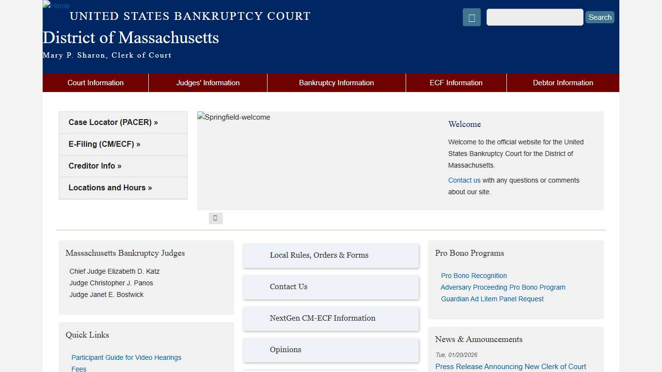 District of Massachusetts United States Bankruptcy Court
